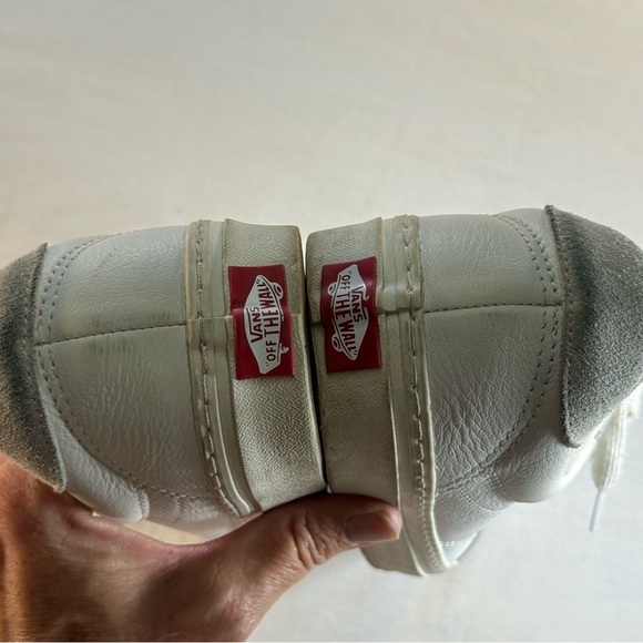 Vans Women's White Leather Lace Up Sneakers Size 10 (Men’s 8.5) - Picture 9 of 12